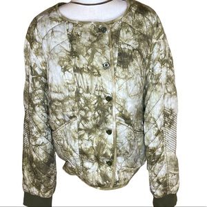 Anthropologie Marrakech NWT Tie Dye Quilted Bomber Style Jacket, Artsy, Large